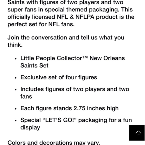 Little people fisher price NFL New Orleans  Saints NIB - Picture 5 of 5